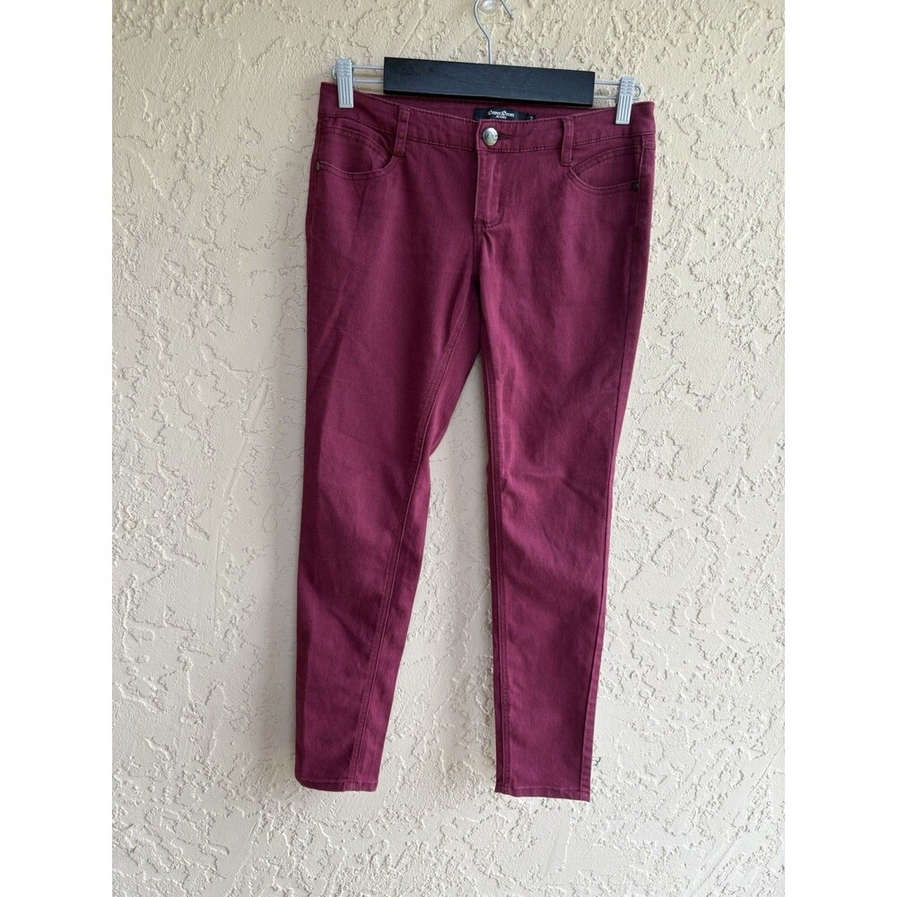Boom-Boom Women’s Maroon/Rust Jeans Size 7 Waist 32 L 38 Skinny Mid-rise
